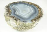 Las Choyas Coconut Geode Half with Banded Agate - Mexico #214193-1
